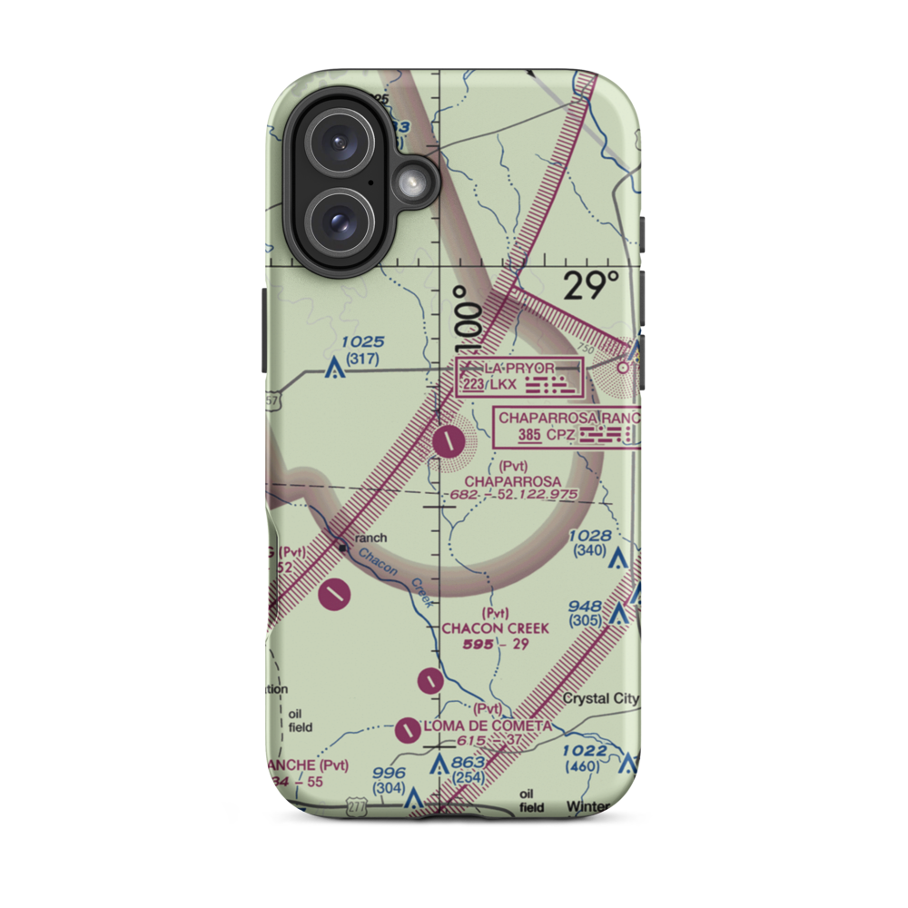 Chaparrosa Ranch Airport (72TE) VFR Sectional  Tough iPhone Case iPhone 16 Plus model shown