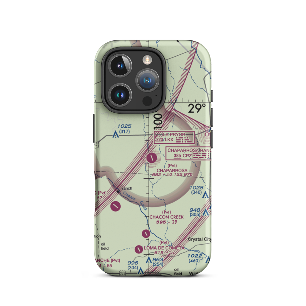 Chaparrosa Ranch Airport (72TE) VFR Sectional  Tough iPhone Case iPhone 16 Pro model shown