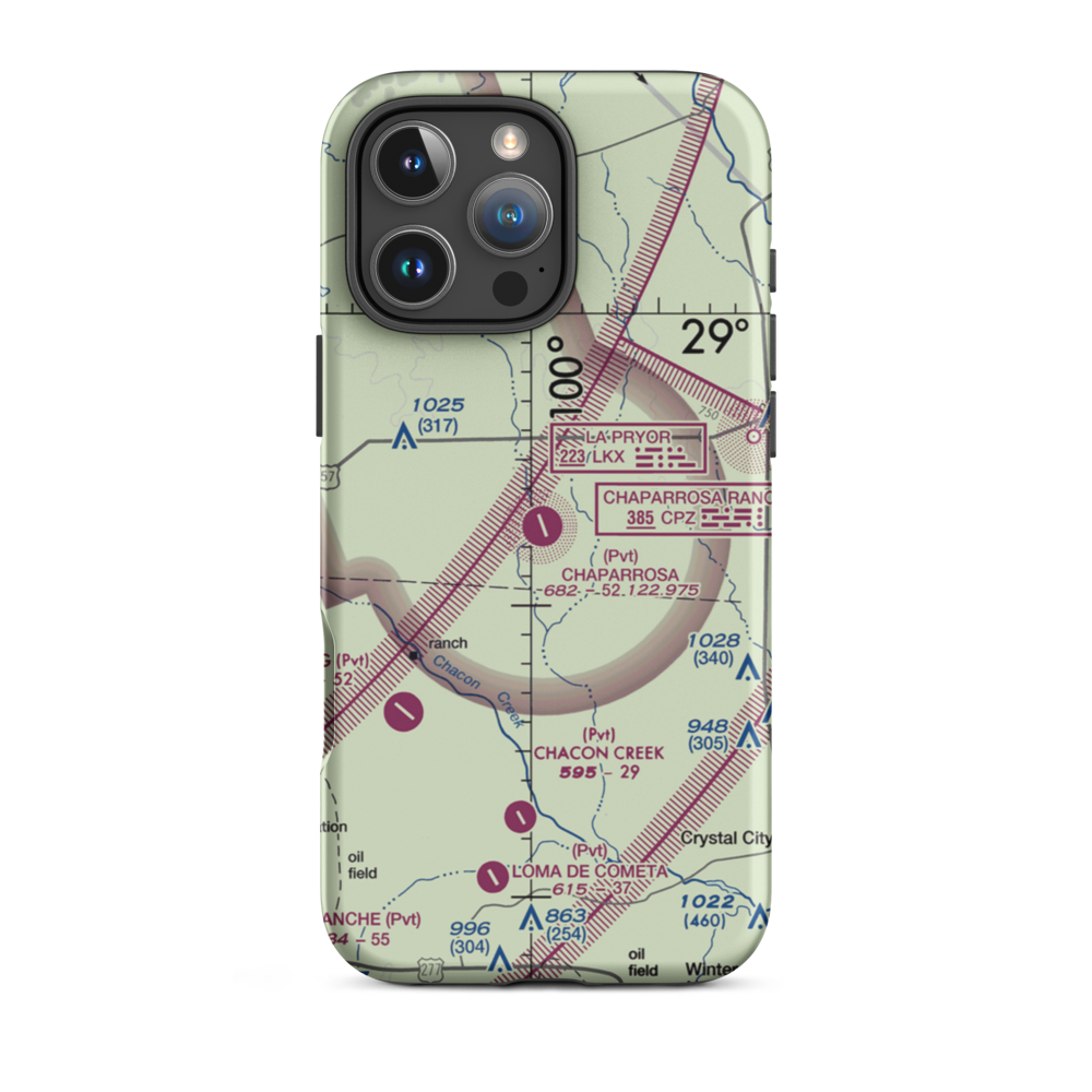 Chaparrosa Ranch Airport (72TE) VFR Sectional  Tough iPhone Case iPhone 16 Pro Max model shown