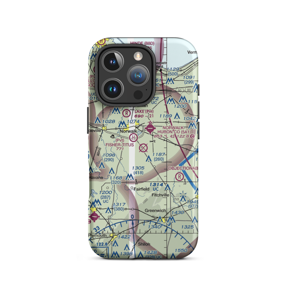 Chapin Airport (47OH) VFR Sectional  Tough iPhone Case iPhone 16 Pro model shown