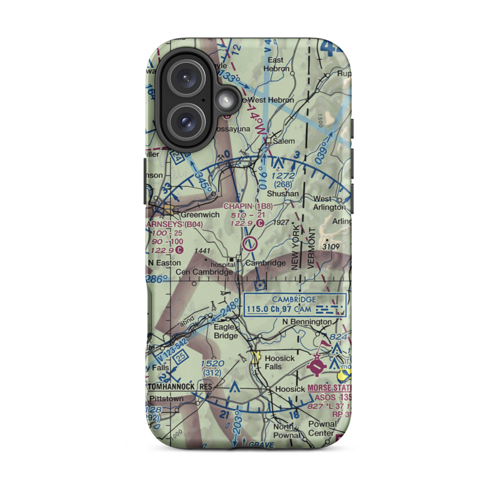 Chapin Field (1B8) VFR Sectional  Tough iPhone Case iPhone 16 Plus model shown