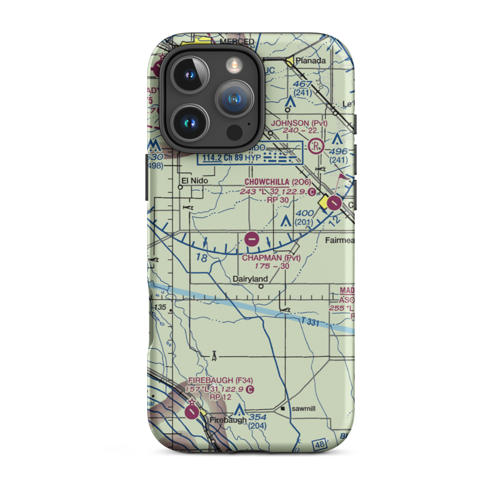 Chapman Farms Airport (67CA) VFR Sectional  Tough iPhone Case iPhone 16 Pro Max model shown