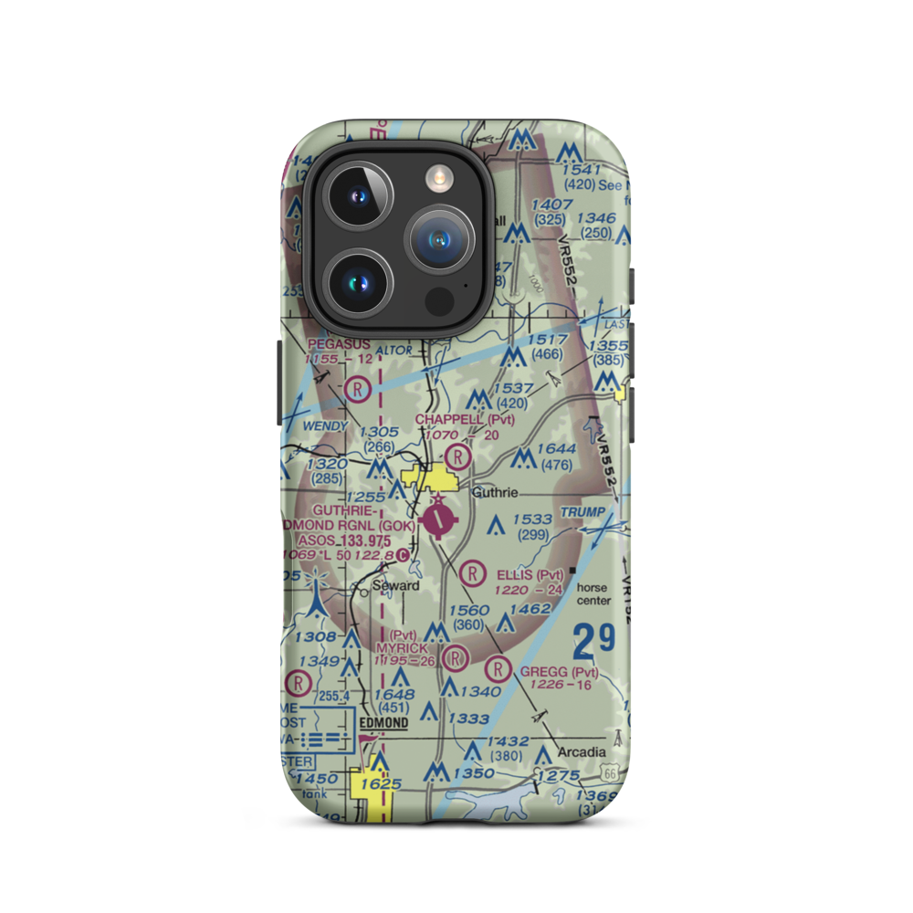 Chappell Airport (0OK5) VFR Sectional  Tough iPhone Case iPhone 16 Pro model shown