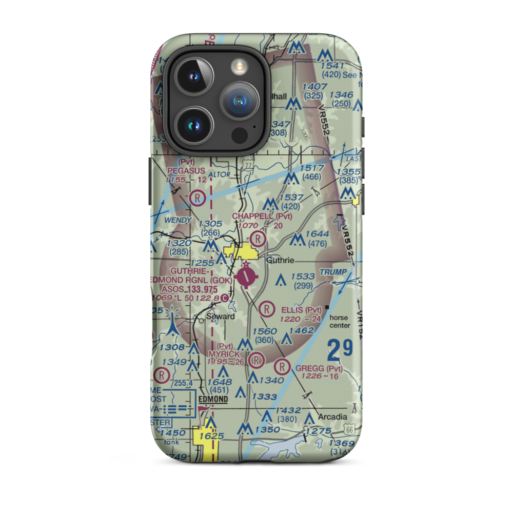 Chappell Airport (0OK5) VFR Sectional  Tough iPhone Case iPhone 16 Pro Max model shown