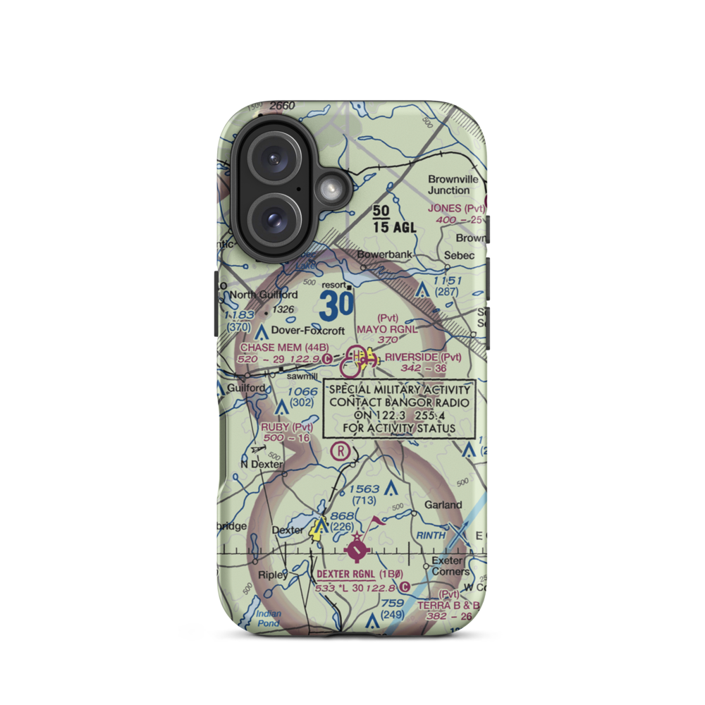 Charles A. Chase Jr. Memorial Field (44B) VFR Sectional  Tough iPhone Case iPhone 16 model shown