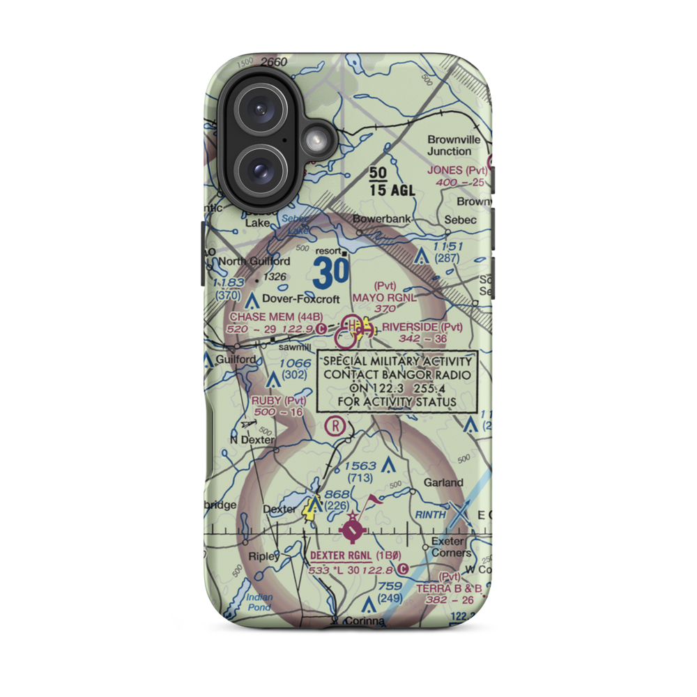 Charles A. Chase Jr. Memorial Field (44B) VFR Sectional  Tough iPhone Case iPhone 16 Plus model shown