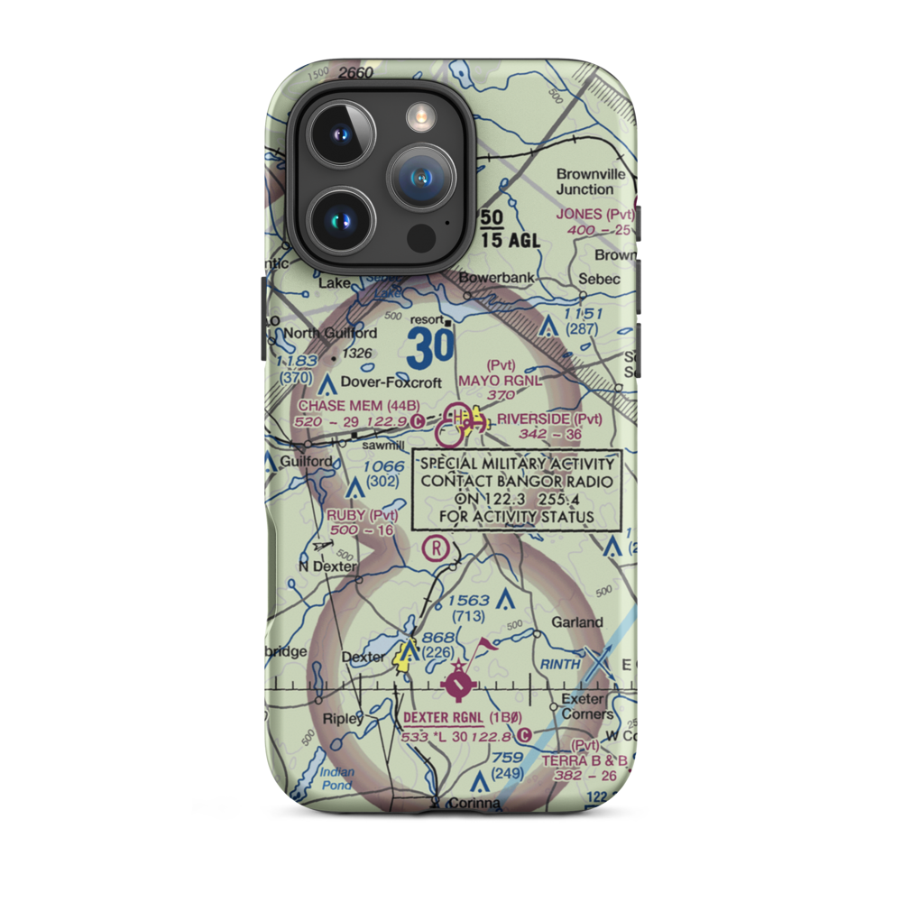 Charles A. Chase Jr. Memorial Field (44B) VFR Sectional  Tough iPhone Case iPhone 16 Pro Max model shown
