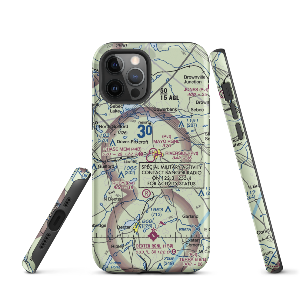 Charles A. Chase Jr. Memorial Field (44B) VFR Sectional  Tough iPhone Case iPhone 12 Pro model shown