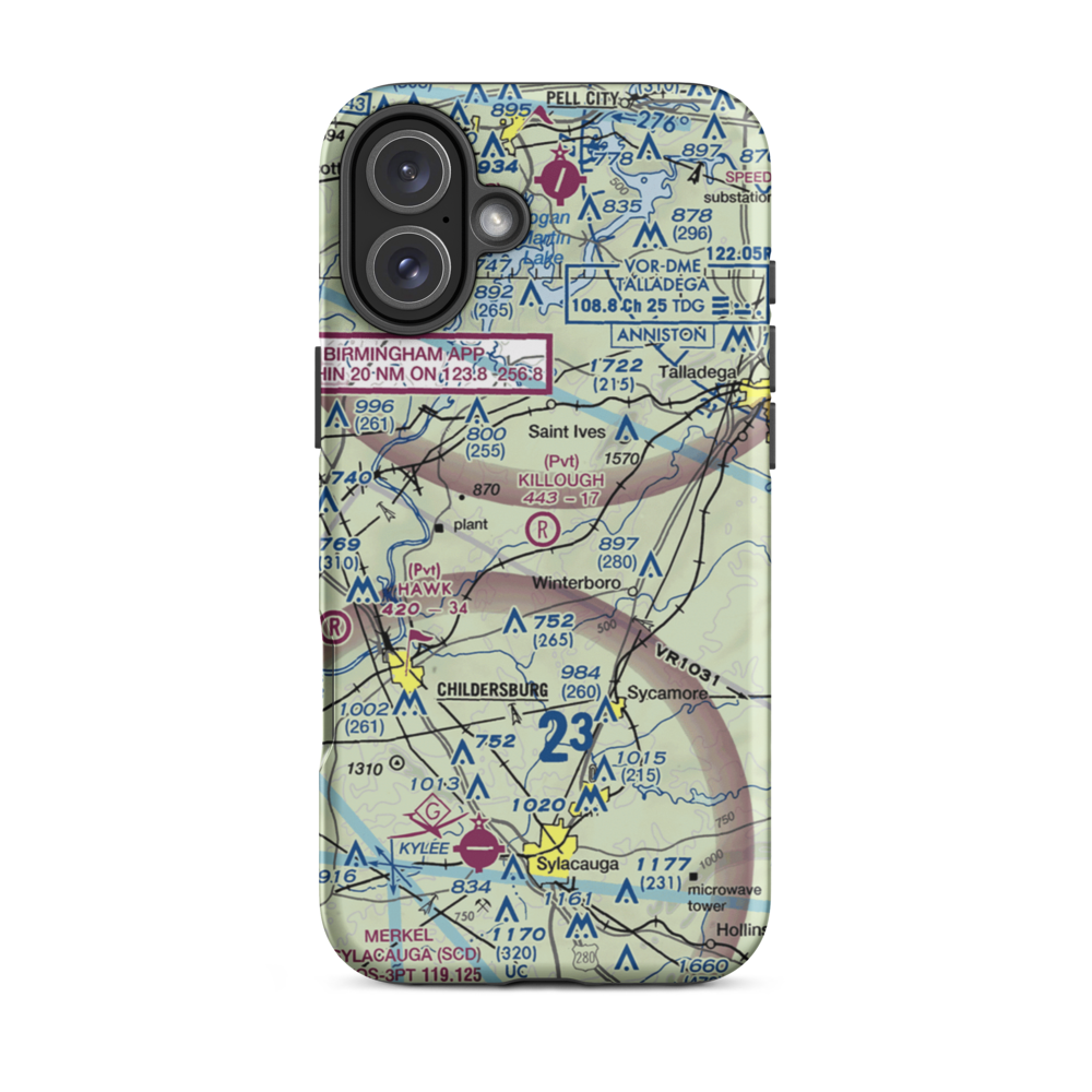 Charles C Killough Field (8AL2) VFR Sectional  Tough iPhone Case iPhone 16 Plus model shown