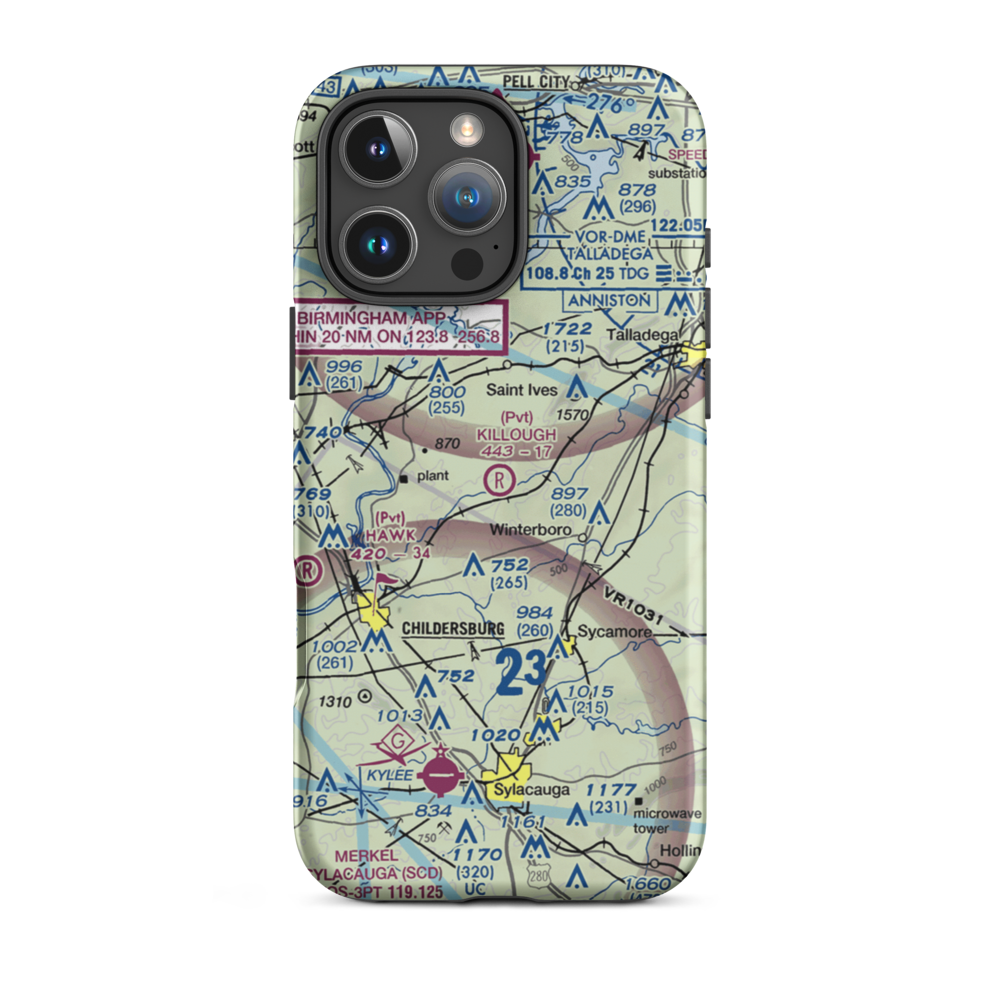 Charles C Killough Field (8AL2) VFR Sectional  Tough iPhone Case iPhone 16 Pro Max model shown