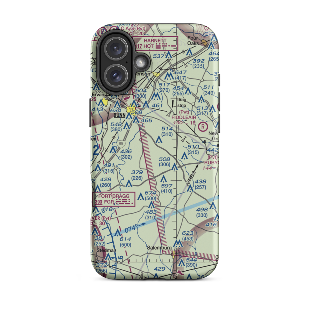 Charles Field (NC22) VFR Sectional  Tough iPhone Case iPhone 16 Plus model shown