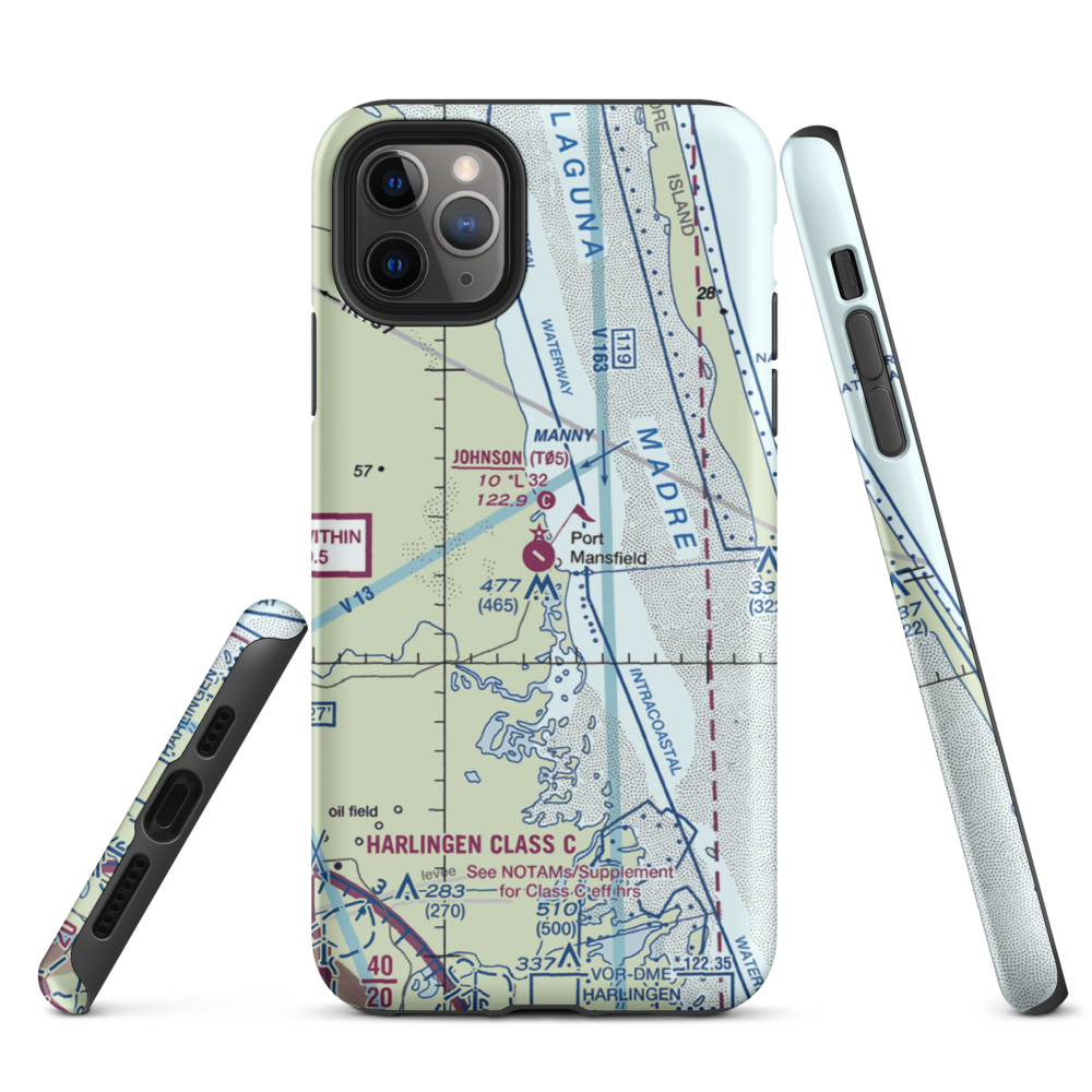 Charles R Johnson Airport (T05) VFR Sectional  Tough iPhone Case iPhone 11 Pro Max model shown