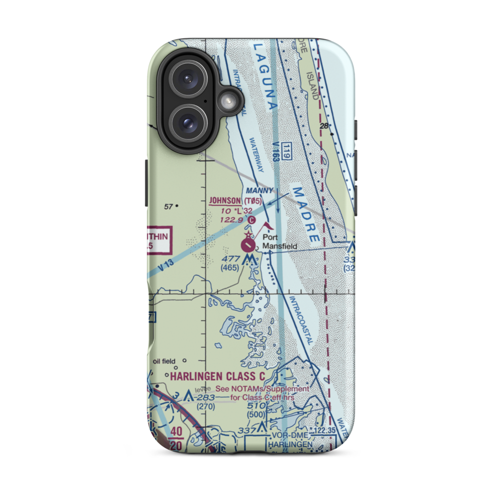 Charles R Johnson Airport (T05) VFR Sectional  Tough iPhone Case iPhone 16 Plus model shown