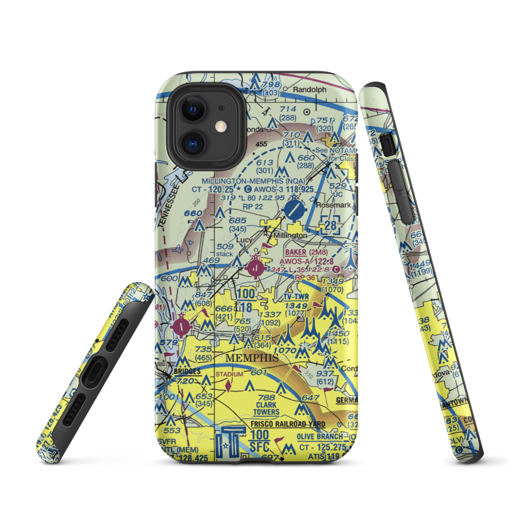 Charles W. Baker Airport (2M8) VFR Sectional  Tough iPhone Case iPhone 11 model shown