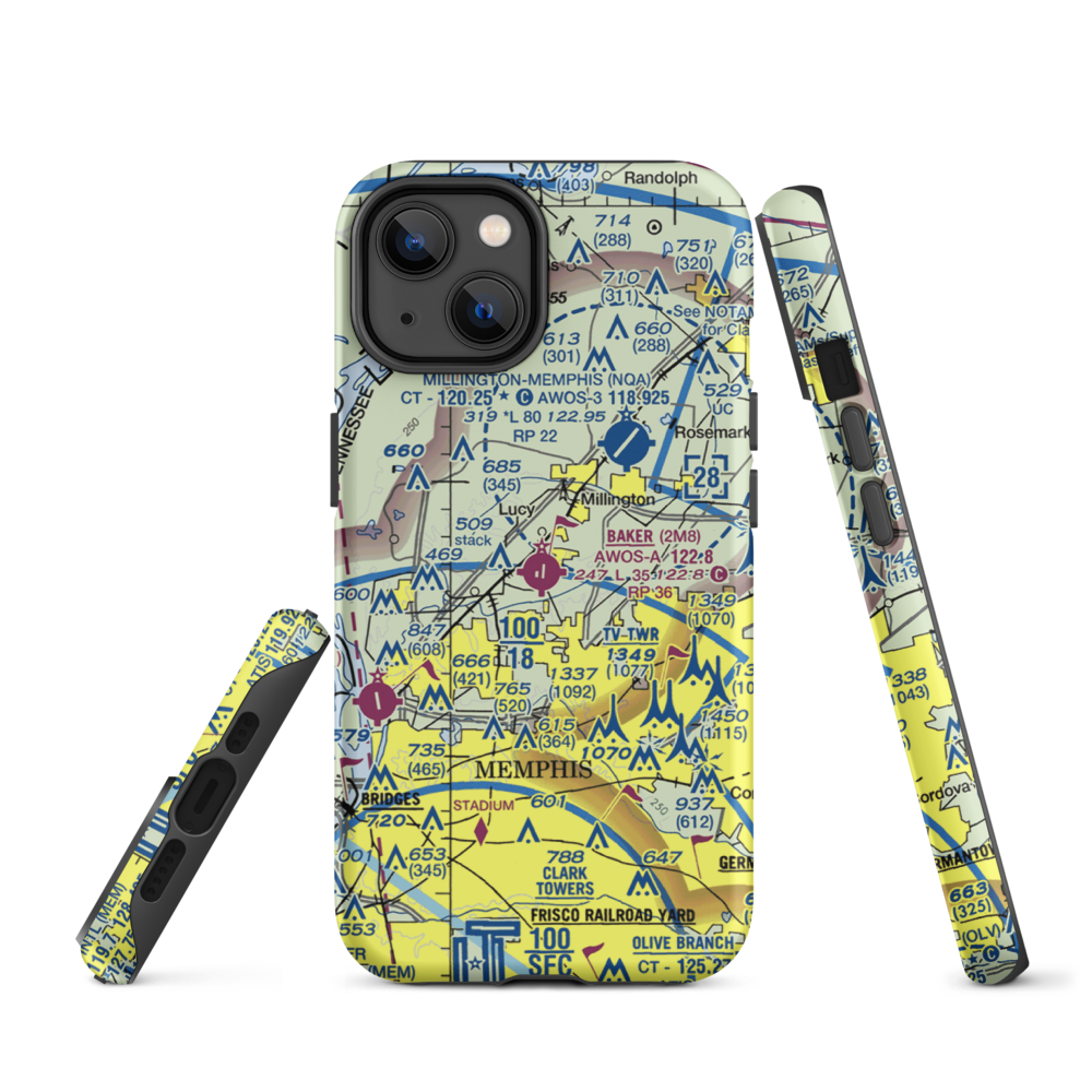 Charles W. Baker Airport (2M8) VFR Sectional  Tough iPhone Case iPhone 14 model shown