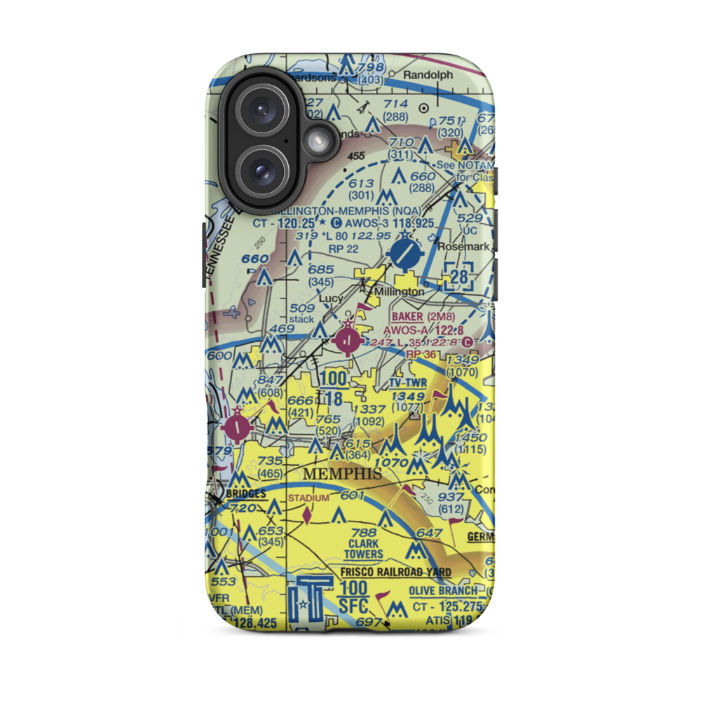 Charles W. Baker Airport (2M8) VFR Sectional  Tough iPhone Case iPhone 16 Plus model shown