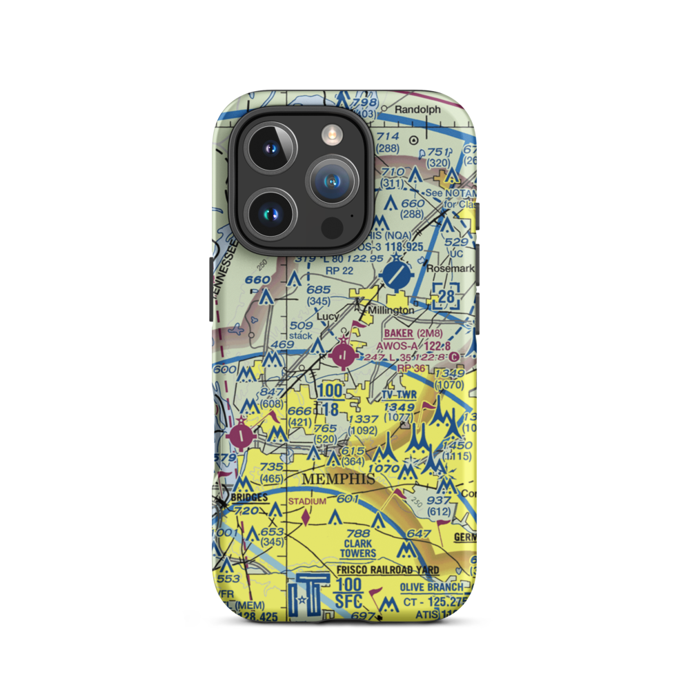 Charles W. Baker Airport (2M8) VFR Sectional  Tough iPhone Case iPhone 16 Pro model shown