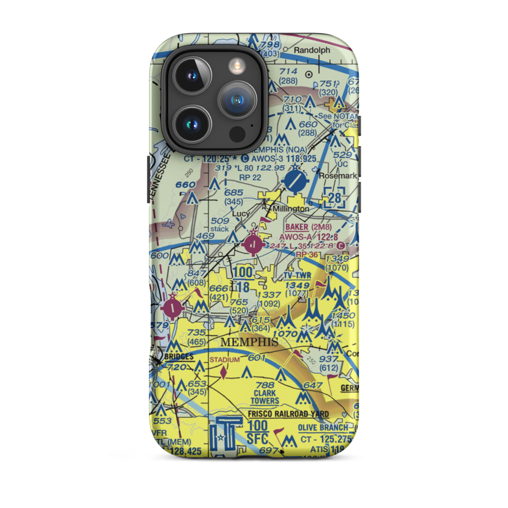 Charles W. Baker Airport (2M8) VFR Sectional  Tough iPhone Case iPhone 16 Pro Max model shown