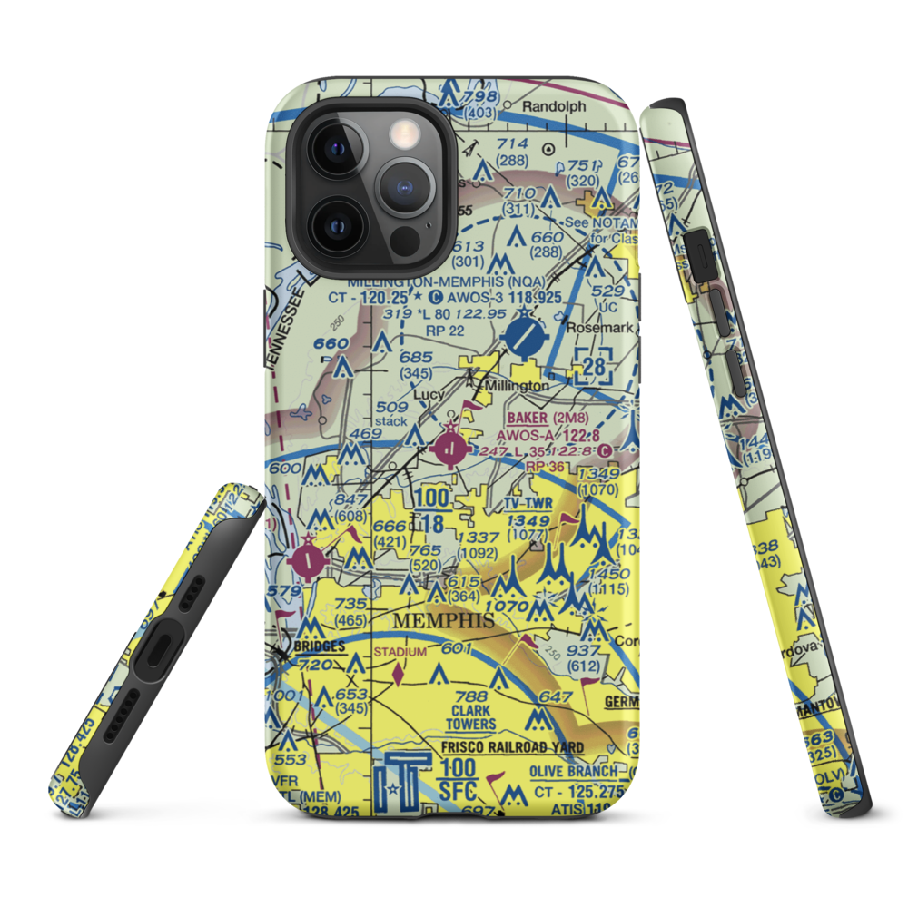 Charles W. Baker Airport (2M8) VFR Sectional  Tough iPhone Case iPhone 12 Pro Max model shown
