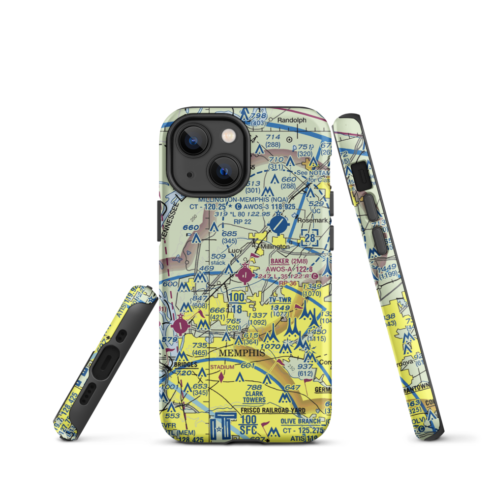 Charles W. Baker Airport (2M8) VFR Sectional  Tough iPhone Case iPhone 13 mini model shown