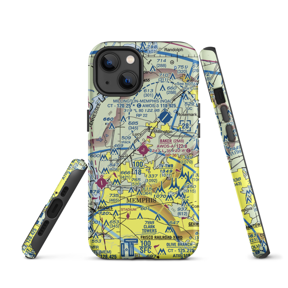 Charles W. Baker Airport (2M8) VFR Sectional  Tough iPhone Case iPhone 13 model shown