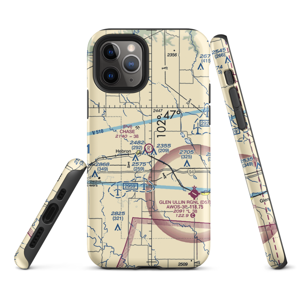 Chase Airstrip (6NA5) VFR Sectional  Tough iPhone Case iPhone 11 Pro model shown
