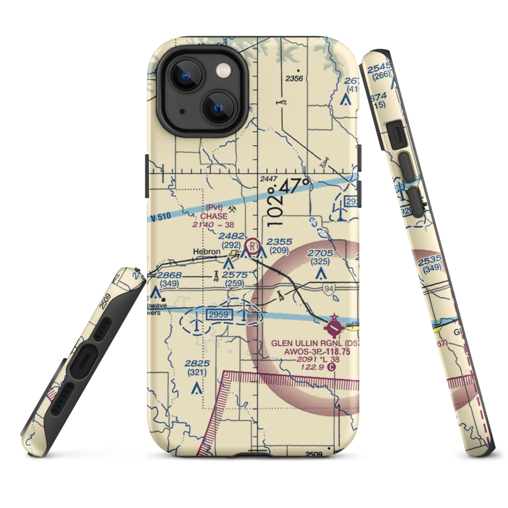 Chase Airstrip (6NA5) VFR Sectional  Tough iPhone Case iPhone 14 Plus model shown