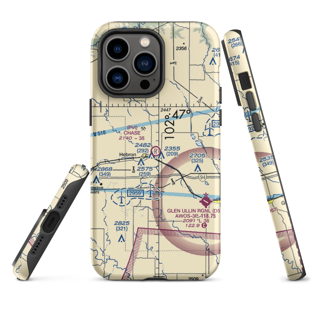 Chase Airstrip (6NA5) VFR Sectional  Tough iPhone Case iPhone 14 Pro Max model shown
