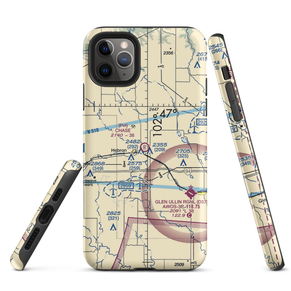 Chase Airstrip (6NA5) VFR Sectional  Tough iPhone Case iPhone 11 Pro Max model shown