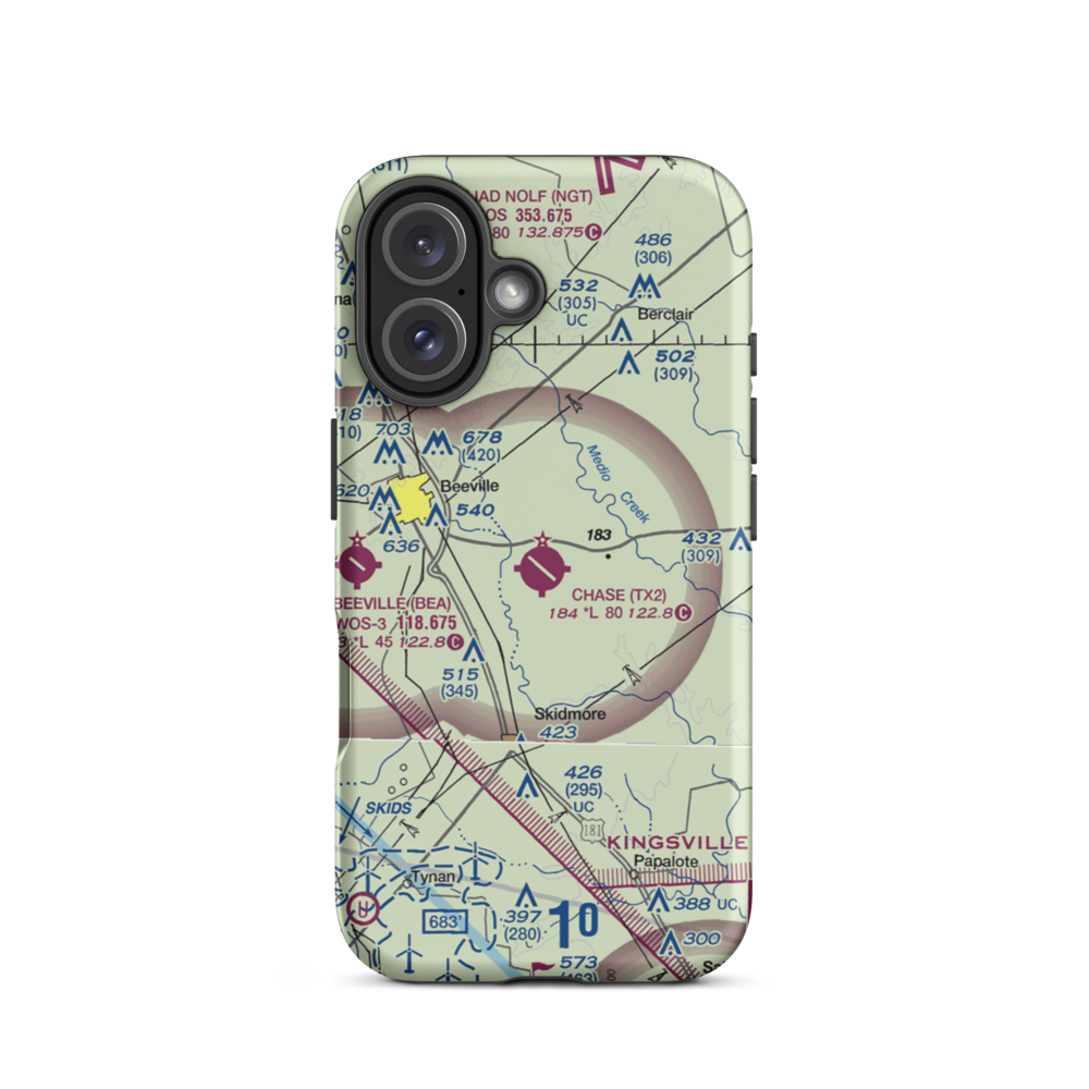 Chase Field Industrial Airport (TX2) VFR Sectional  Tough iPhone Case iPhone 16 model shown