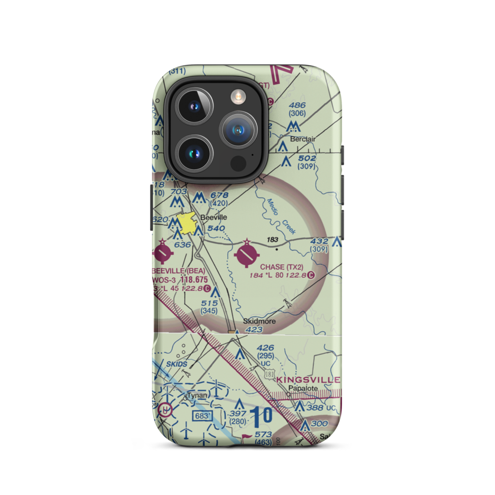 Chase Field Industrial Airport (TX2) VFR Sectional  Tough iPhone Case iPhone 16 Pro model shown