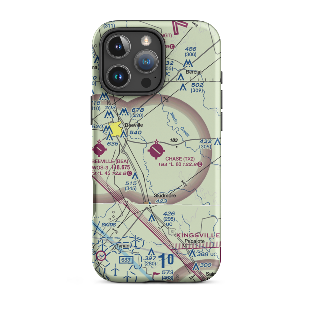 Chase Field Industrial Airport (TX2) VFR Sectional  Tough iPhone Case iPhone 16 Pro Max model shown
