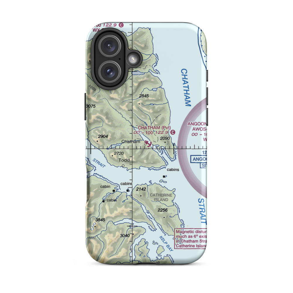 Chatham Seaplane Base (CYM) VFR Sectional  Tough iPhone Case iPhone 16 Plus model shown