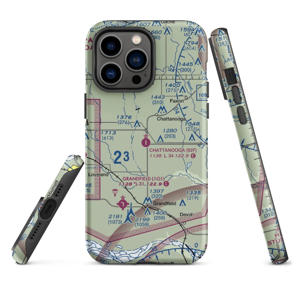 Chattanooga Sky Harbor Airport (92F) VFR Sectional  Tough iPhone Case iPhone 14 Pro Max model shown