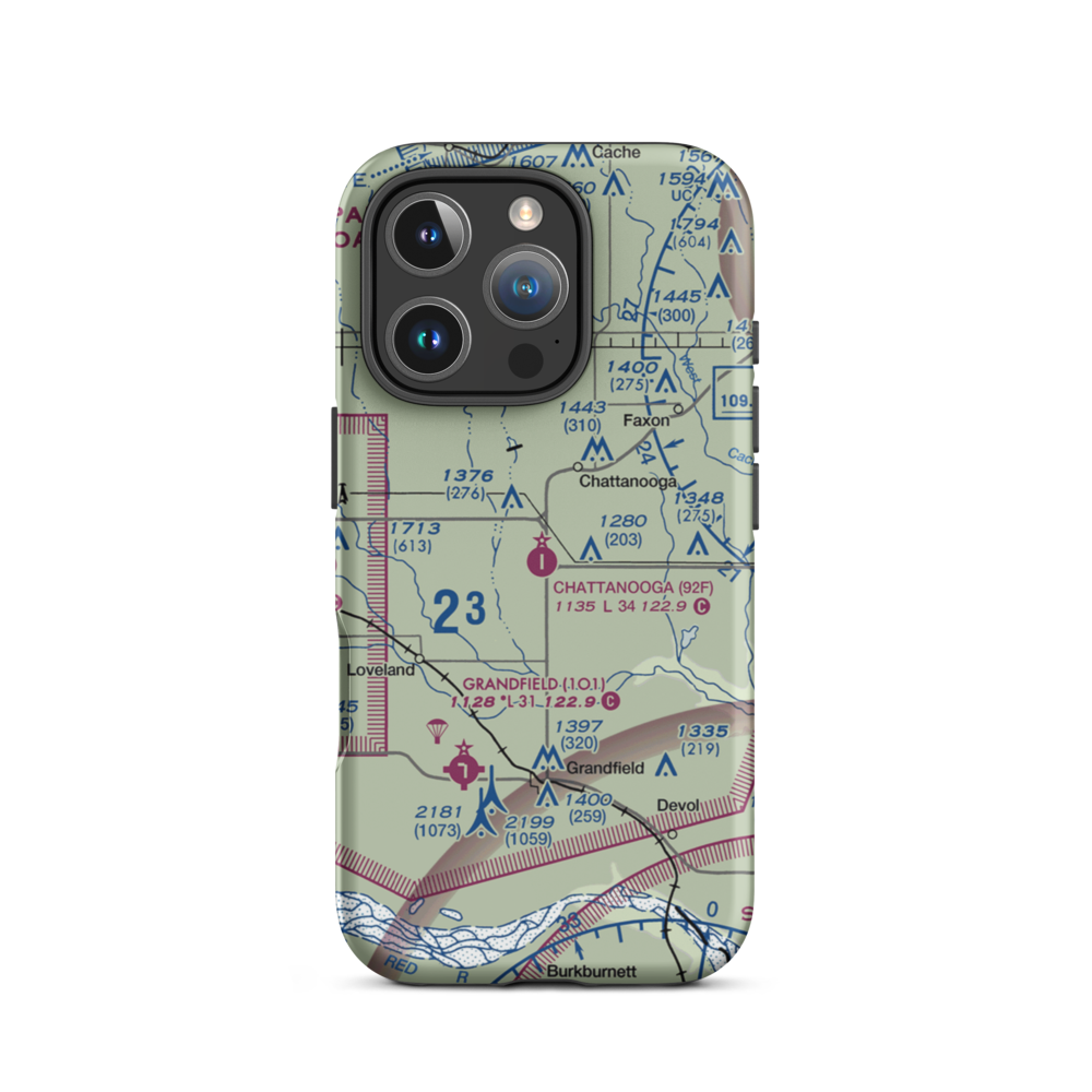Chattanooga Sky Harbor Airport (92F) VFR Sectional  Tough iPhone Case iPhone 16 Pro model shown