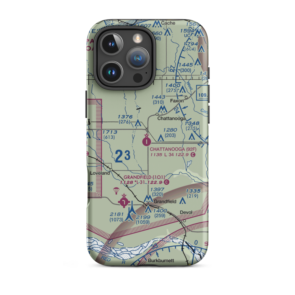Chattanooga Sky Harbor Airport (92F) VFR Sectional  Tough iPhone Case iPhone 16 Pro Max model shown