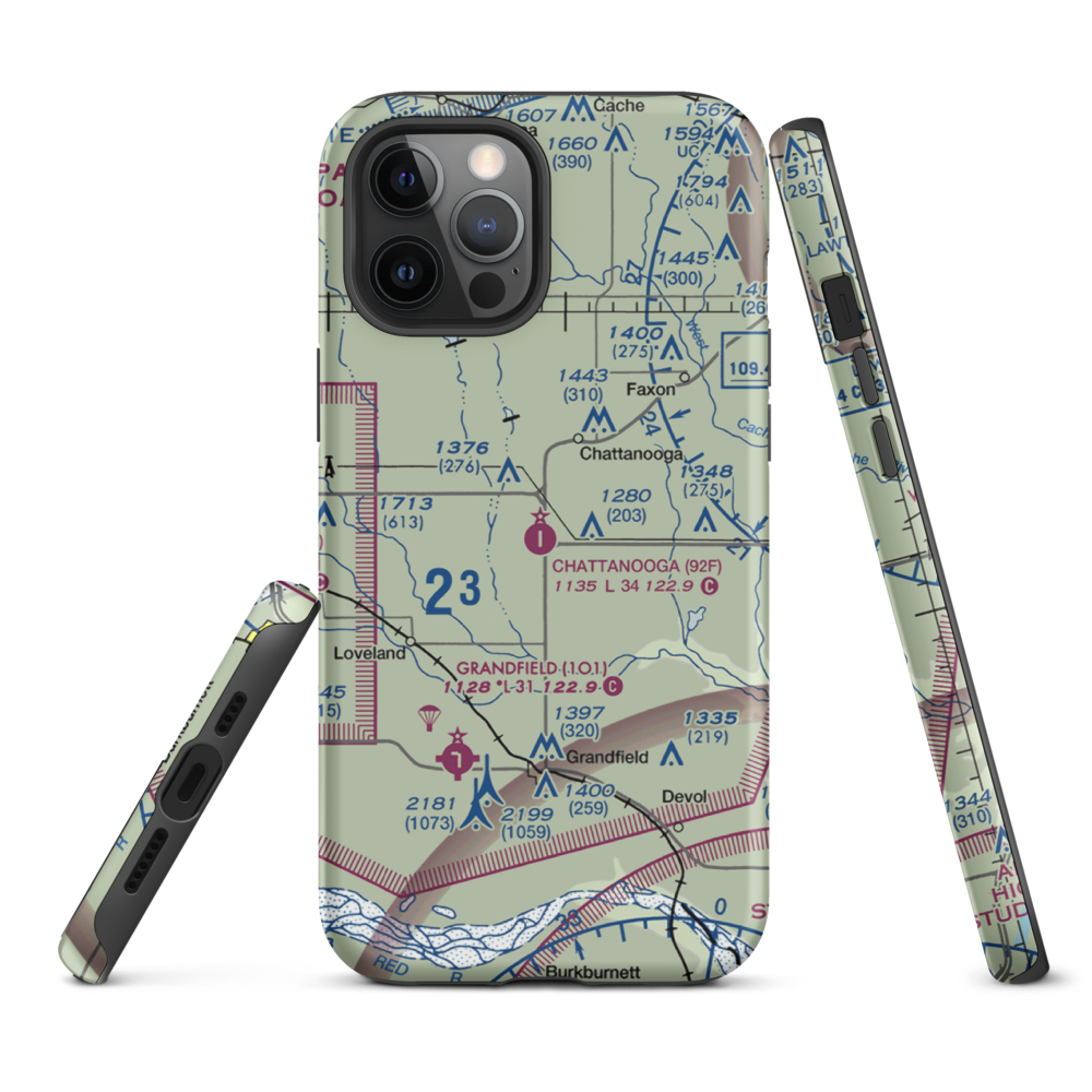 Chattanooga Sky Harbor Airport (92F) VFR Sectional  Tough iPhone Case iPhone 12 Pro Max model shown