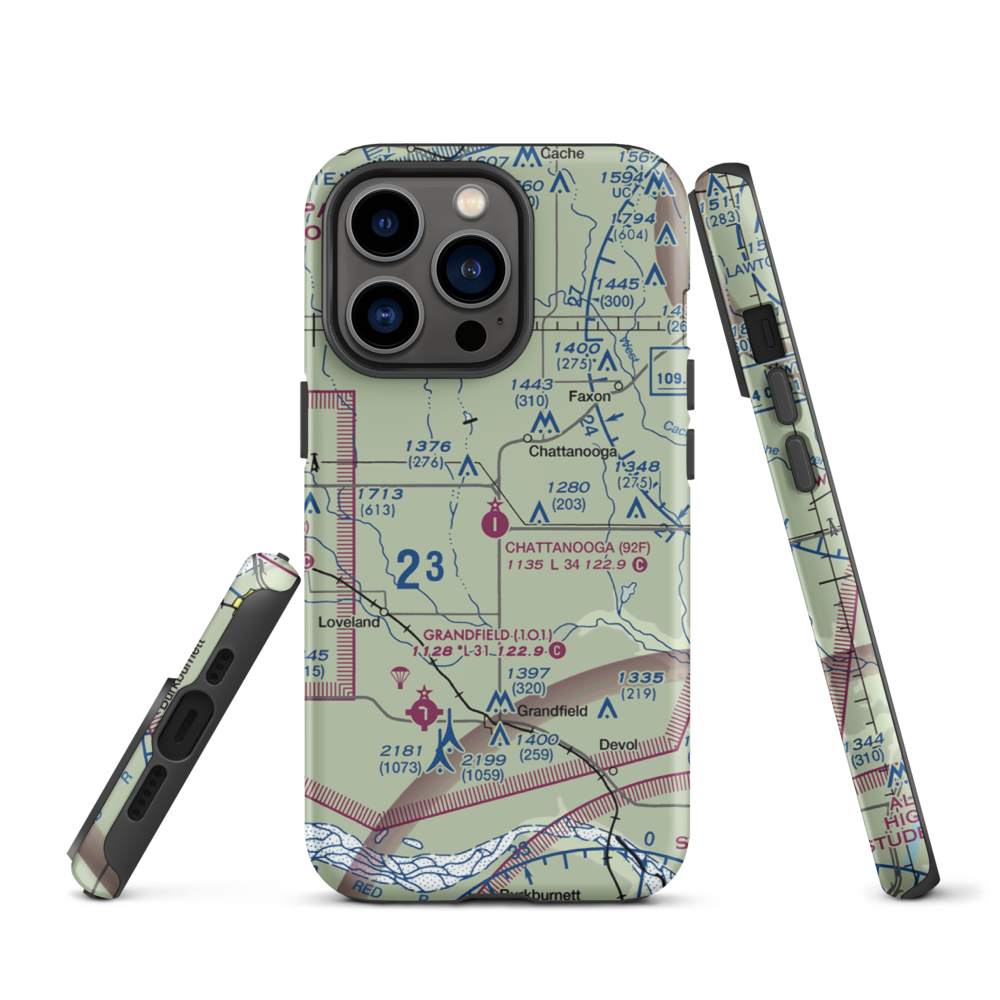 Chattanooga Sky Harbor Airport (92F) VFR Sectional  Tough iPhone Case iPhone 13 Pro model shown