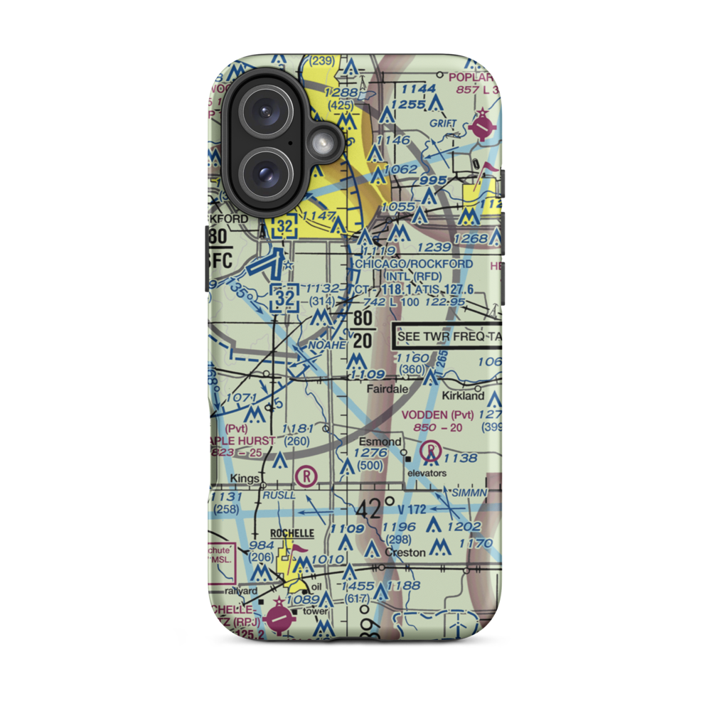 Cheechako Airport (82LL) VFR Sectional  Tough iPhone Case iPhone 16 Plus model shown