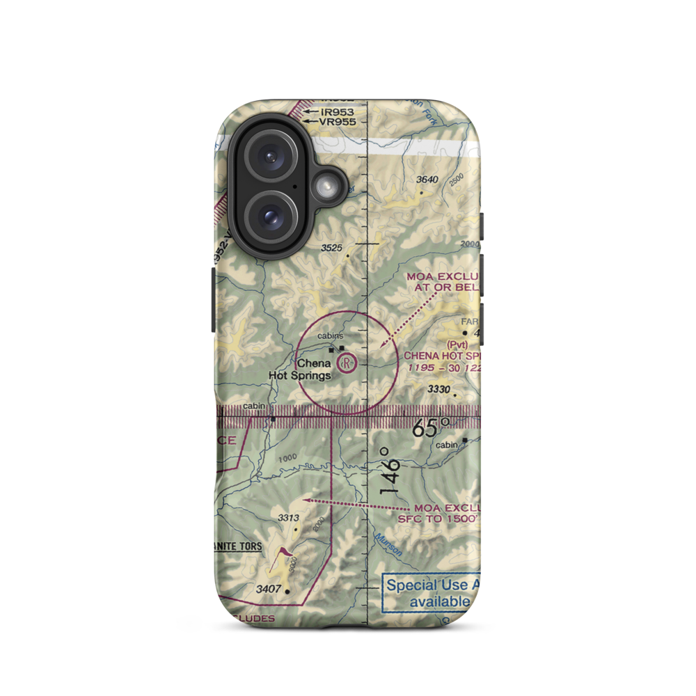 Chena Hot Springs Airport (CEX) VFR Sectional  Tough iPhone Case iPhone 16 model shown