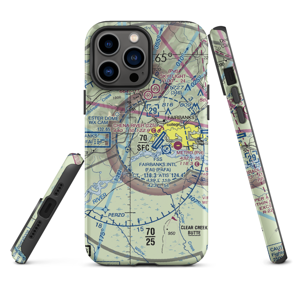 Chena Marina Airport (AK28) VFR Sectional  Tough iPhone Case iPhone 13 Pro Max model shown