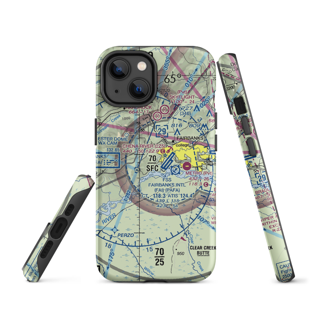 Chena Marina Airport (AK28) VFR Sectional  Tough iPhone Case iPhone 14 model shown