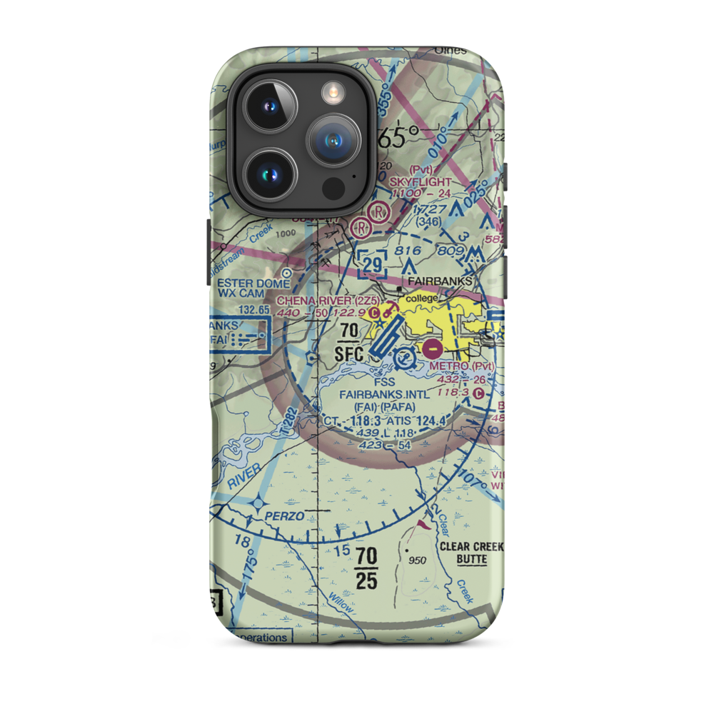 Chena Marina Airport (AK28) VFR Sectional  Tough iPhone Case iPhone 16 Pro Max model shown
