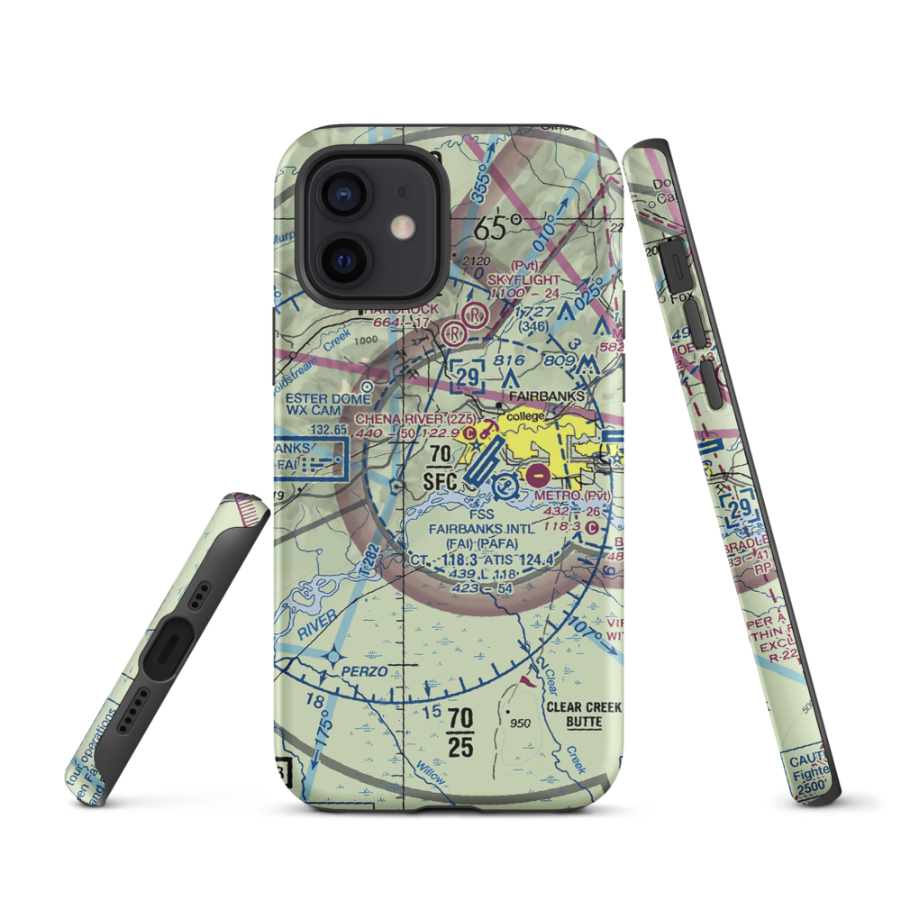 Chena Marina Airport (AK28) VFR Sectional  Tough iPhone Case iPhone 12 model shown