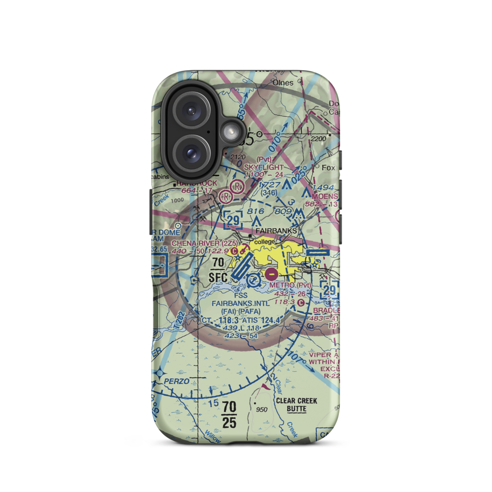 Chena River Seaplane Base (2Z5) VFR Sectional  Tough iPhone Case iPhone 16 model shown