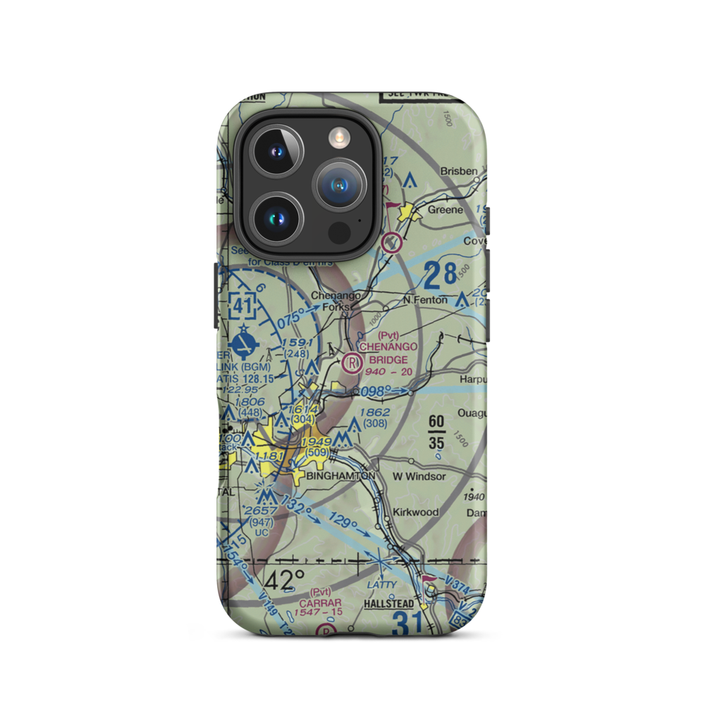 Chenango Bridge Airport (1NK8) VFR Sectional  Tough iPhone Case iPhone 16 Pro model shown