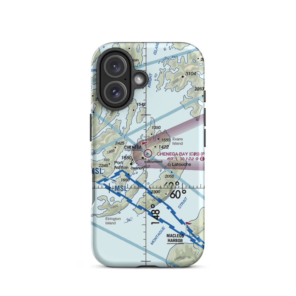 Chenega Bay Airport (C05) VFR Sectional  Tough iPhone Case iPhone 16 model shown