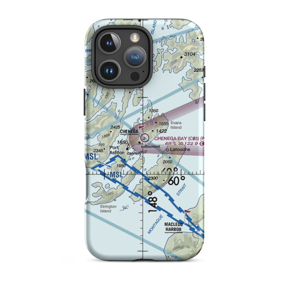 Chenega Bay Airport (C05) VFR Sectional  Tough iPhone Case iPhone 16 Pro Max model shown