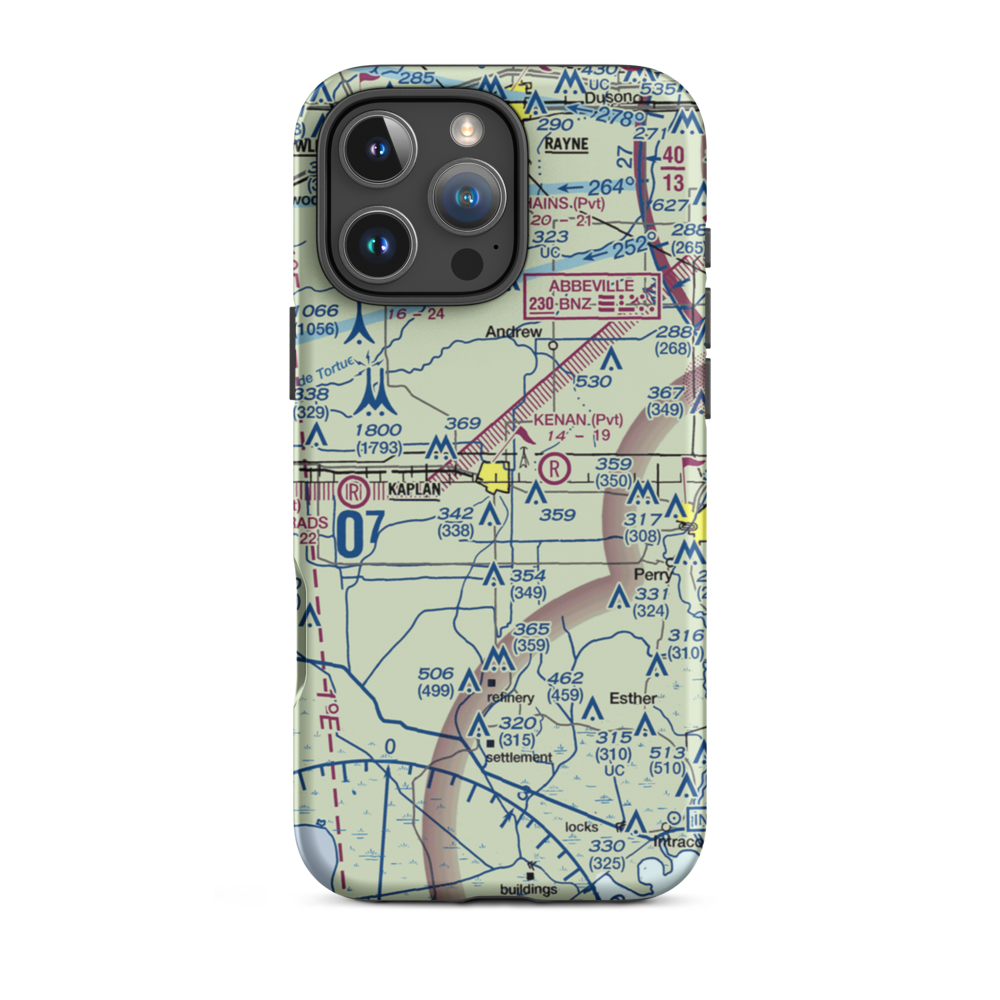 Cheneyville Airport (LA81) VFR Sectional  Tough iPhone Case iPhone 16 Pro Max model shown