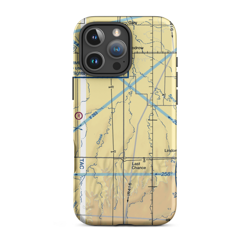 Chenoweth Airport (0CO5) VFR Sectional  Tough iPhone Case iPhone 16 Pro Max model shown
